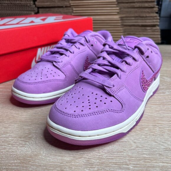Nike Dunk Low PRM MF Rush Fuchsia Custom with Purple Crystals - Picture 9 of 10